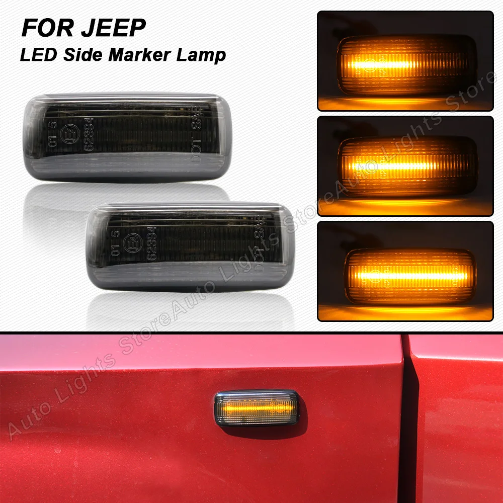 

2Pc For Jeep Grand Cherokee 2005-2013 Patriot Compass Commander Liberty Dynamic LED Side Marker Light Turn Signal Lamp Indicator