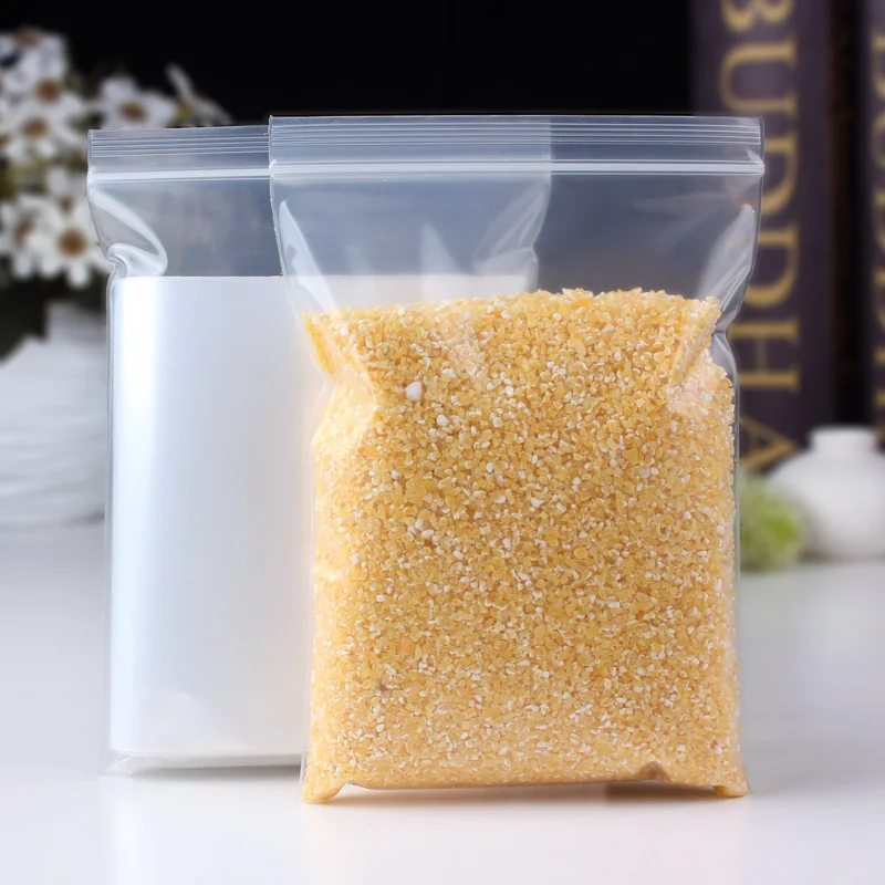 Saco ziplock transparente grosso saco de vedação de plástico pe poli sacos de armazenamento fresco saco de envelope de alimentos reutilizável saco zip 8 seda