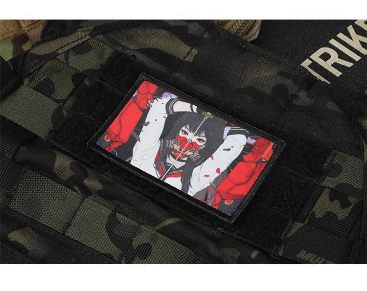 Face Mask Girl Patch Embroidery Patches Outdoor Accessories Armband Heat Transfer Epaulette Tactical Patch