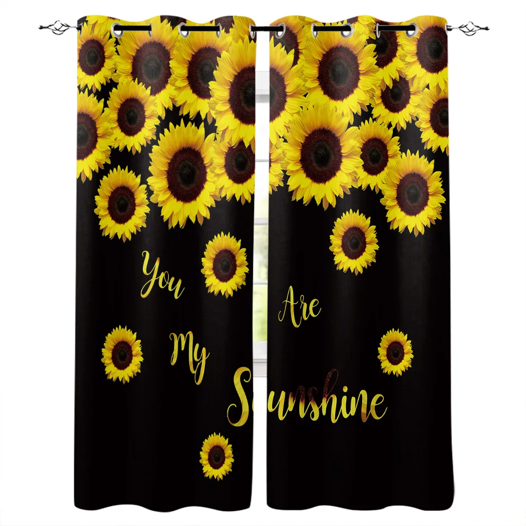 

Farm Flower Sunflower Living Room Curtains Floral Design Curtain for Kids Bedroom Window Treatment Drapes