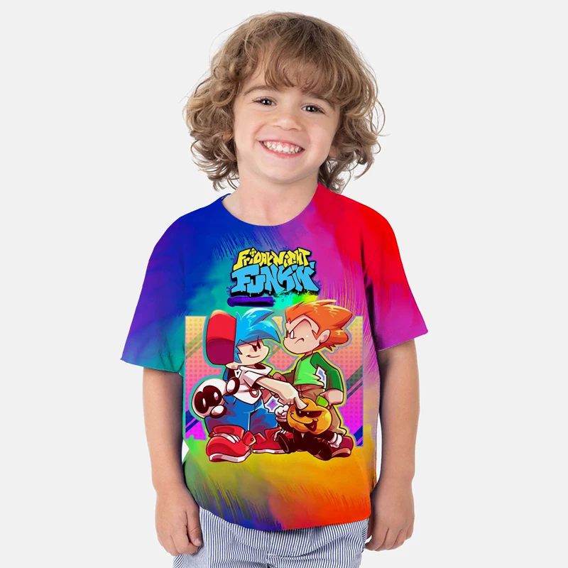 

Children Friday Night Funkin 3D Print T Shirts Summer Toddler Anime Tshirts Streetwear Kids Tee Tops Boys Girls Cartoon T-shirts