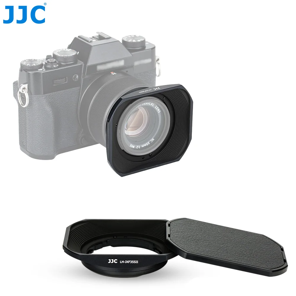 JJC LH-XF35-2 Metal Square Lens Hood for Fuji Fujifilm Fujinon XC 35mm F2&XF 23mm / 35mm F2 R WR Lens on XPro3 XT4 XT3 XT30 XT20