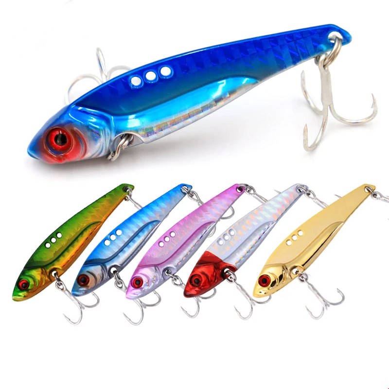 1 Pcs Metal VIB 7g-15g/5CM-6.8CM Fishing Lure Vibration Spoon Spinner Lure Crankbait Bass Artificial Hard Bait Cicada VIB Tackle