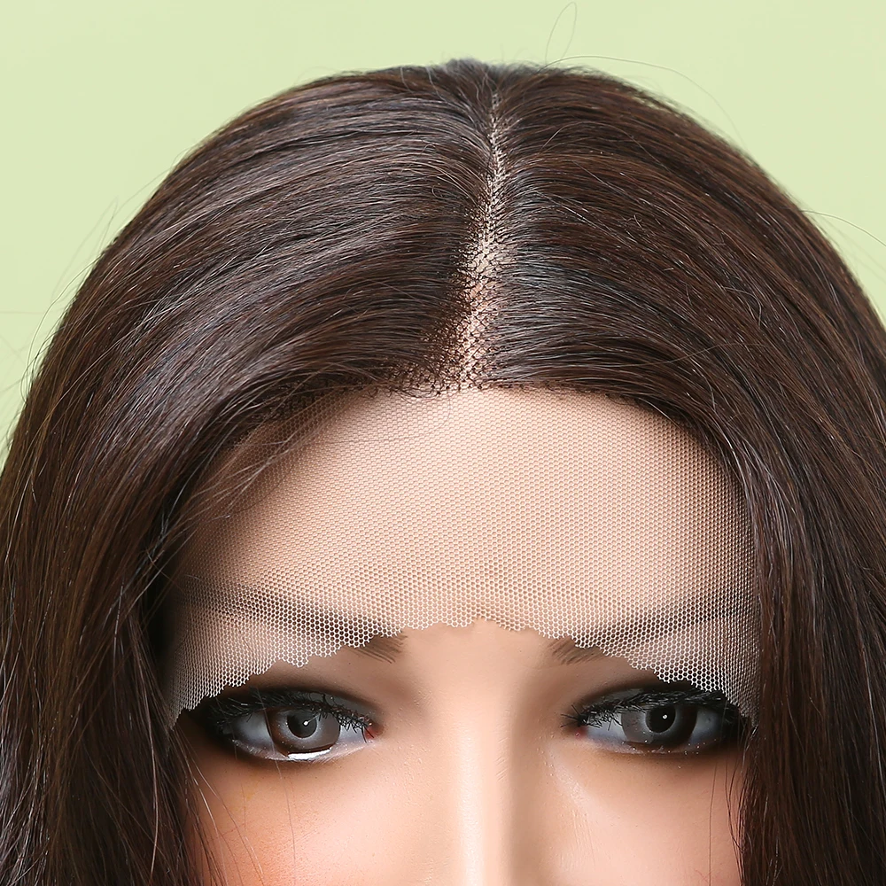 Long Black Color Lace Front Synthetic Hair Wig Body Wave T Part Transparent Lace Wig for Black Women High Density Lace Front Wig