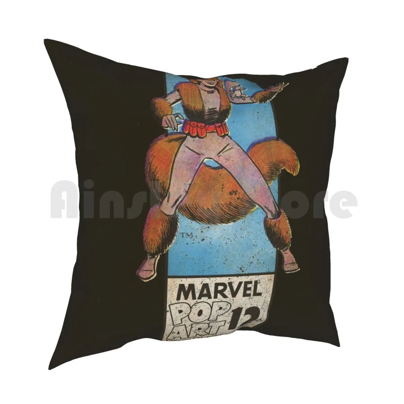 Pop Art-Squirrel Pillow Case Printed Home Soft Throw Pillow Superhero Comics Corner Box Retro Super Hero Pop Art Comic