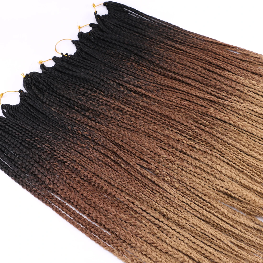 Trança de crochê com caixa 3x ombre, cabelo sintético de 22 raízes/pacote, 24 polegadas