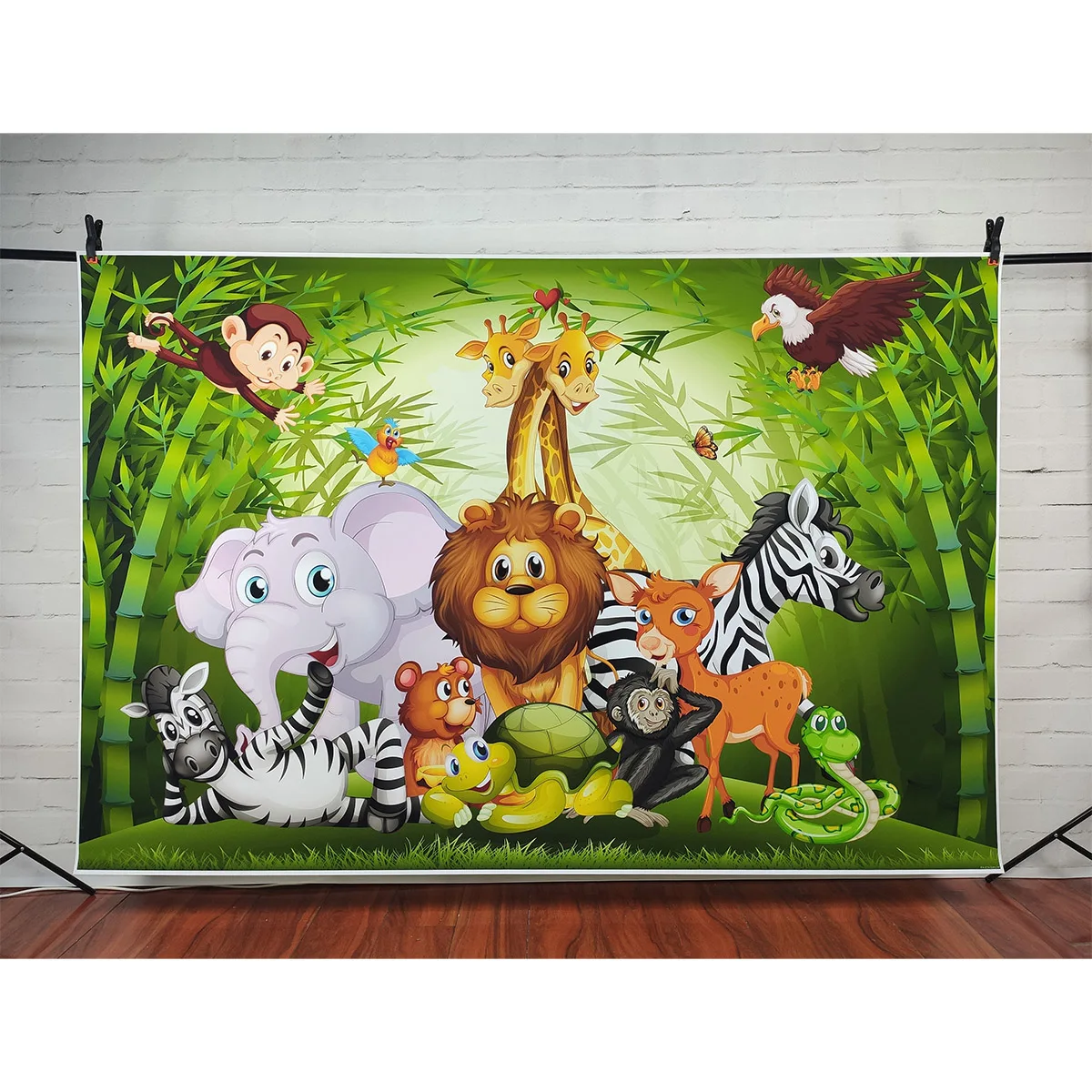 Cartoon Animal Wild Safari Jungle Theme Birthday Party Banner Background Decor Baby Shower Kid Poster Backdrop Photo Studio Prop