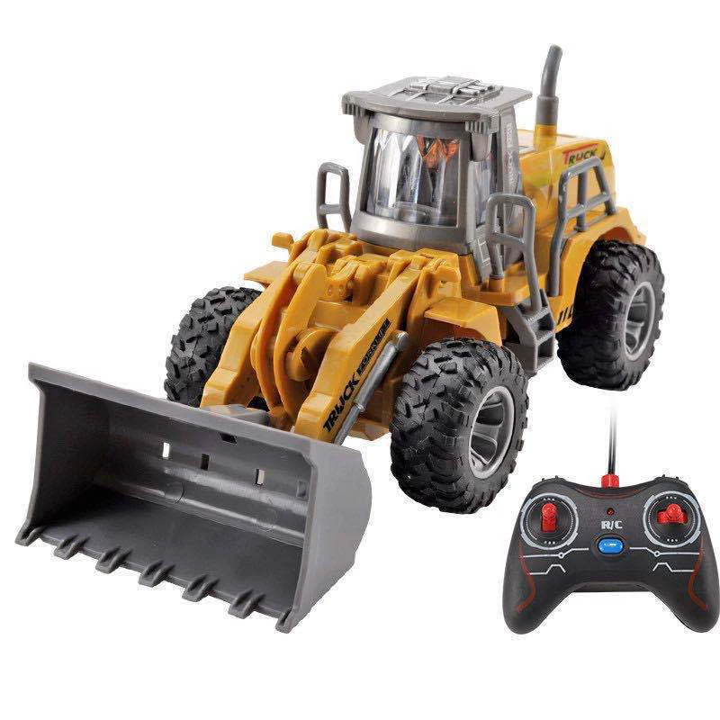 1:32 Children's Electric 1:32 Wireless Remote Control Bulldozer USB Charge Excavator Construction Vehicle Model Boys Toys Gifts