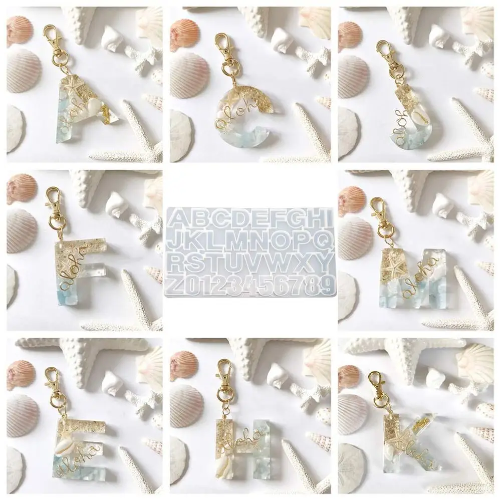 DIY Casting Mold Backward Number Alphabet Jewelry Casting Mold Jewelry Making Mold DIY Sugar Cake Craft Casting Mould Set Kit