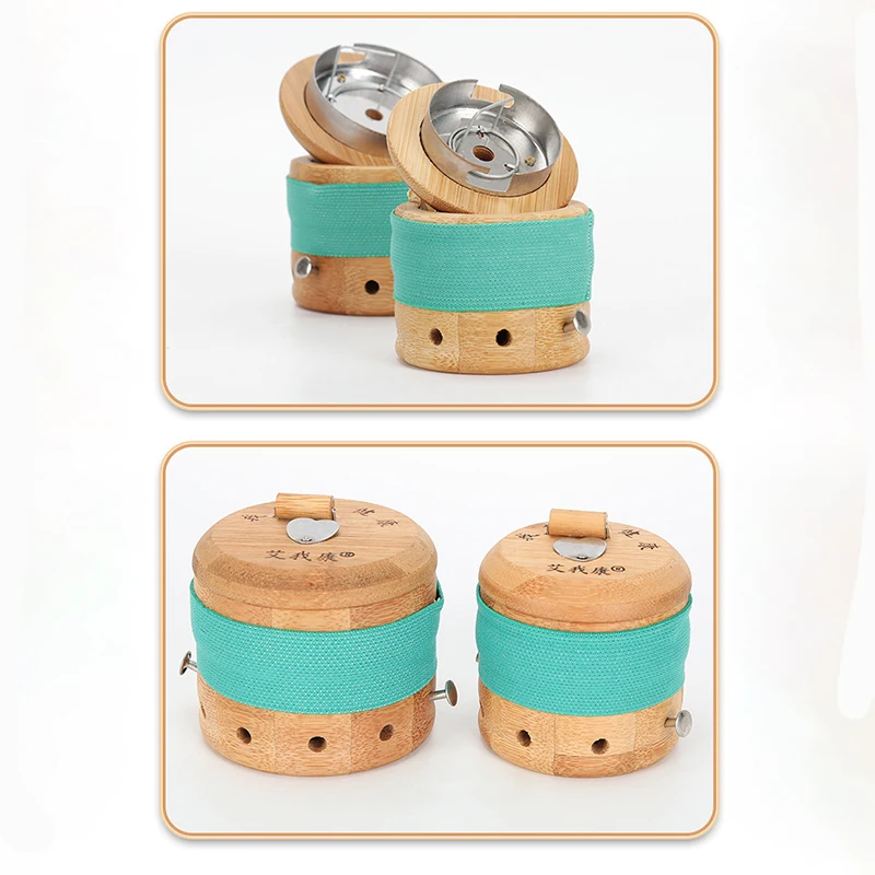 Moxibustion Box Adjustable Temperature Moxa Heat Tank with Wearable Rope Moxa Box Pain Relief Moxa Cone Burner Warm Massager