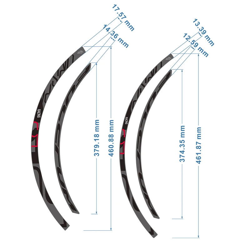 Racing-5-C17 wheel sticker road bike climbing rim sticker racing 5 road bicycle decals