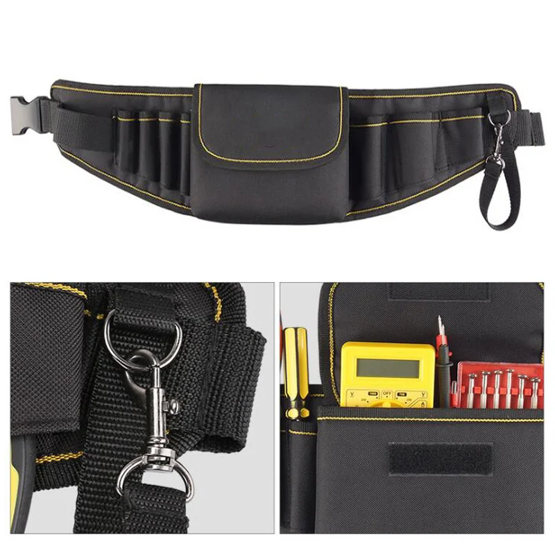 Tasche per attrezzi multifunzione borsa per attrezzi in tela impermeabile borsa per cintura borsa per attrezzi per riparazione elettricista borsa per attrezzi 7 fori 1 tasca