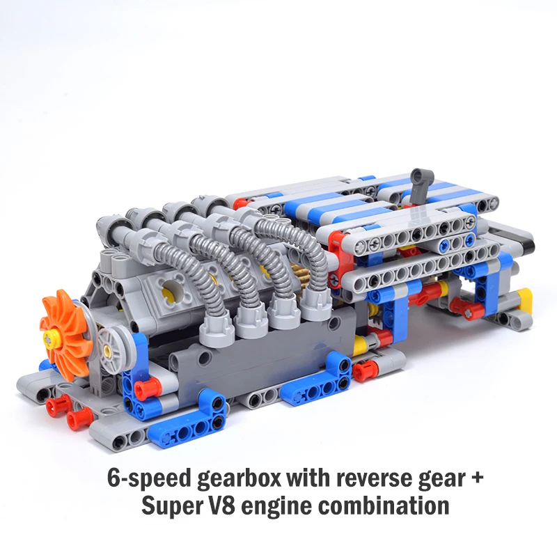 Creativity 6/8-Speed Gearbox Engine Motor Combination High-tech Building Block Model Adult Children Electric Toy Decoration Gift