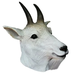 Latex Goat Mask Halloween Costume Party Rubber Full Head Animal Head Mask Ram Horned Head Mask