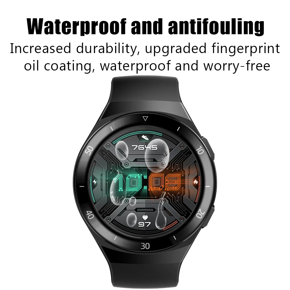 20D gebogen rand beschermfolie voor Huawei Watch GT2E GT 2E SmartWatch Zacht met schaal schermbeschermer Huawei GT 2E (geen glas