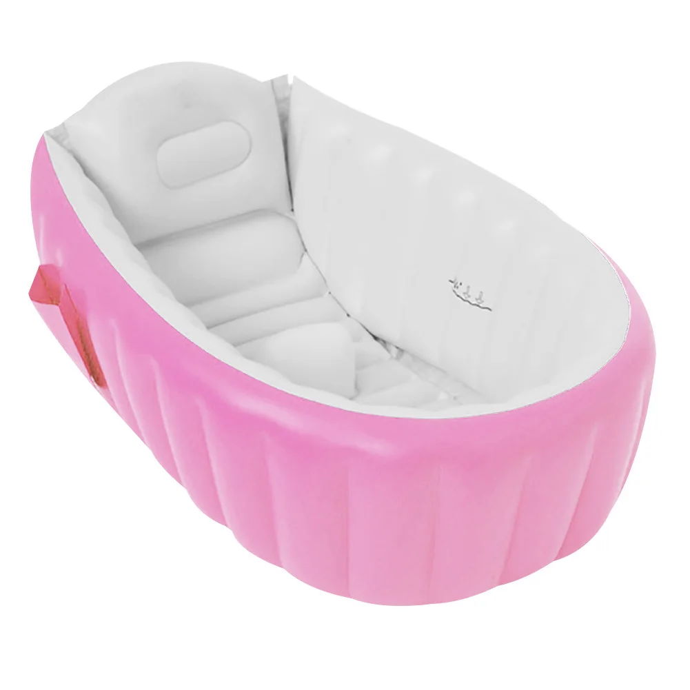 Portable Inflatable Baby Bathtub Foldable Baby Inflatable Bathtub Side Pocket Baby Bathtubs Shower Basin Baby Shower Bathtub