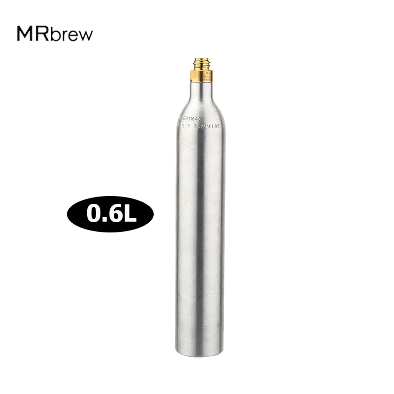 Empty 0.6L Aluminum CO2 Air Tank with Tr21*4 Valve Safety explosion-proof High Pressure Soda Bottle Filling Tank Cylinder