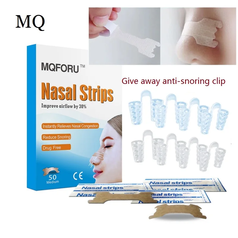 

100pcs Anti Snoring Sleeping Nasal Strips Better Breathe Improve Sleeping Stop Snore Heath Care Patch 4 Anti-snoring Clip