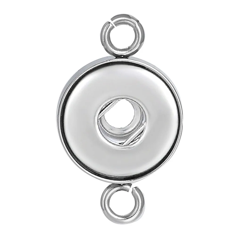 6pcs/lot Snap Jewelry Findings Stainless Steel Snap Button Pendant Fit 18mm 12mm Snap Necklace Buttons Bracelet DIY Accessories