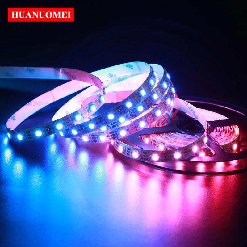 Addressable 5M 74LEDs/m DC5V SK6812 LED Pixel Strip Light,74Pixels/m 5050 SMD RGB Flexible Tape;WHITE PCB,Non-waterproof IP20