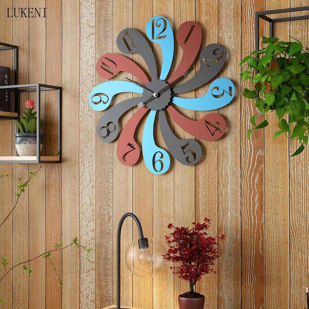 Chuangyi Petal Wall Clock Client Villa High-end Iron Art Metal Bar Cafe Fashion Art Wall Watch Wall Clock