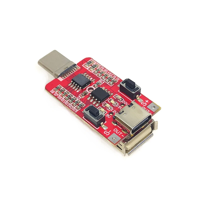 Pd2.0/3.0 chamariz typec pd carga rápida gatilho módulo de indução linha placa-mãe 9v12v15v20v ajustável