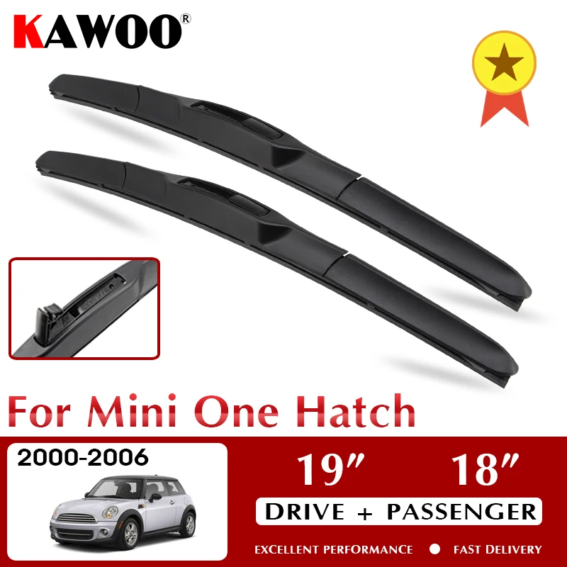 

KAWOO Wiper Front Car Wiper Blades For Mini One Hatch 2000-2006 Windshield Windscreen Front Window Accessories 19"+18" LHD RHD