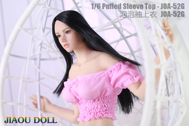1/6 JIAOU DOLL JOA-52 Puff Short Sleeve Top Female Clothes Fit 12\'\' Female Action Figure Bodys