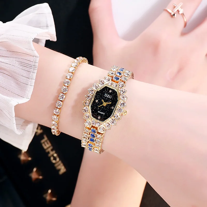 Zegarki damskie Rhinestone zegarek damski moda Rhinestone zegarki damskie ze stali nierdzewnej kwarcowy Reloj Mujer