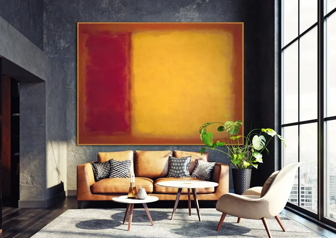 Large Abstract Painting Oversize Modern Canvas Art Contemporary Wall Art Abstract Acrylic Painting Colorful Orange Painting