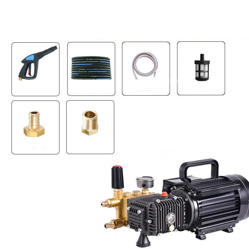 QL-390ทองเหลืองชุบ Triplex Plunger ปั๊มในครัวเรือนเครื่องซักผ้าแรงดันสูงเครื่องซักผ้าล้างรถ1.6-1.8KW 80-100bar 10LPM