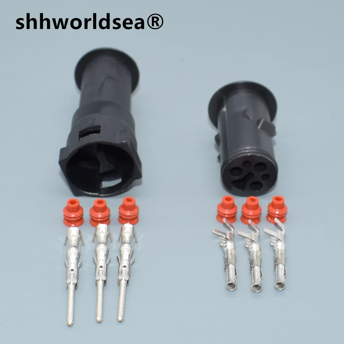 shhworldsea 3 Pin 1.5 MM1-926554-1 Black Male Female Auto Waterproof Connector Plug Round Sheath DJ3031-1.5-11/21