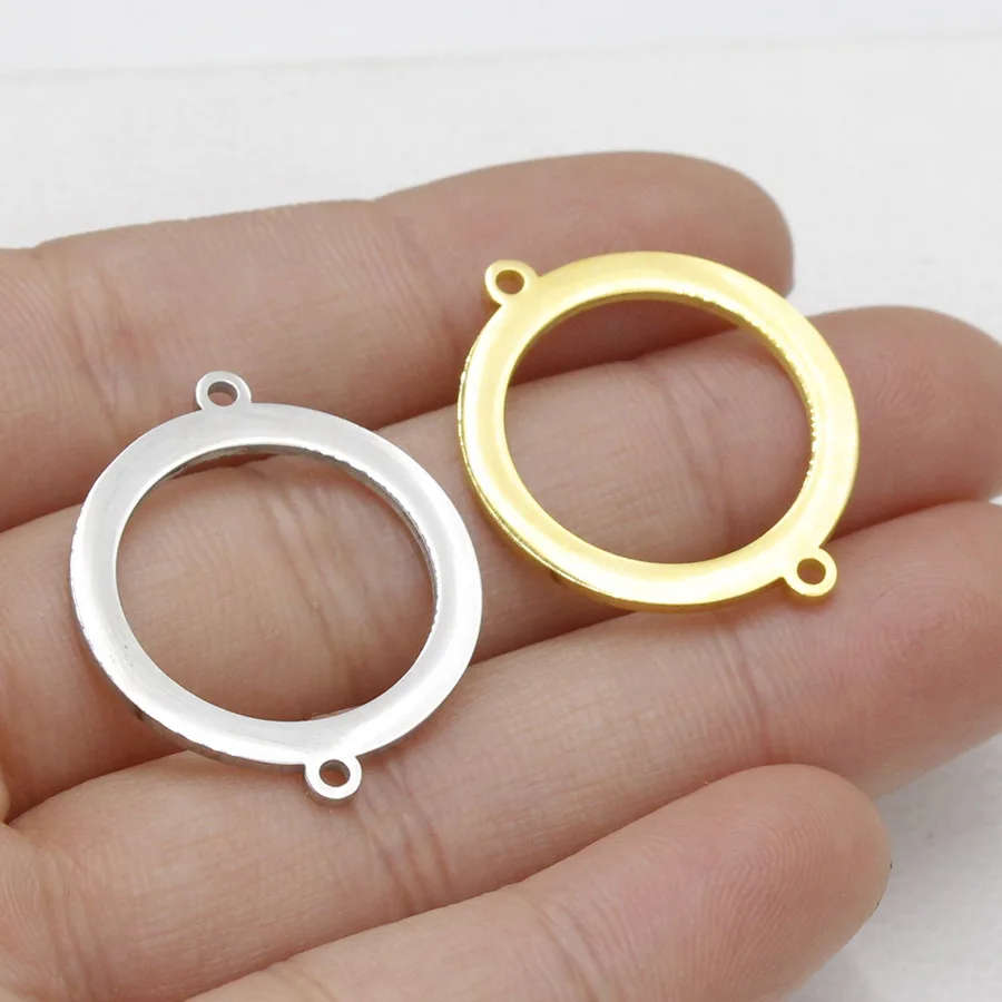 5 teile/los DIY edelstahl Hohl kreis Anhänger Spiegel Poliert Anschluss Charme Erkenntnisse Schmuck Zubehör für Hand Machen