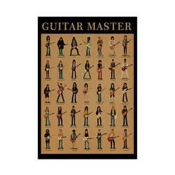 Classic Guitar Master Vintage Poster Room Decoration Stickers Wall Decor Kraft Paper Home Decor Wall Sticker Posters