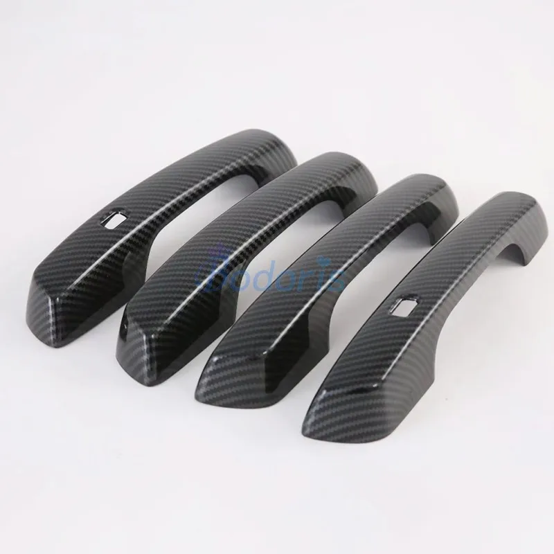 For Hyundai Venue 2019 2020 ABS Carbon Fiber Color Door Handle Cover Grab Holder Protective Trim Frame Shells Car Accessories