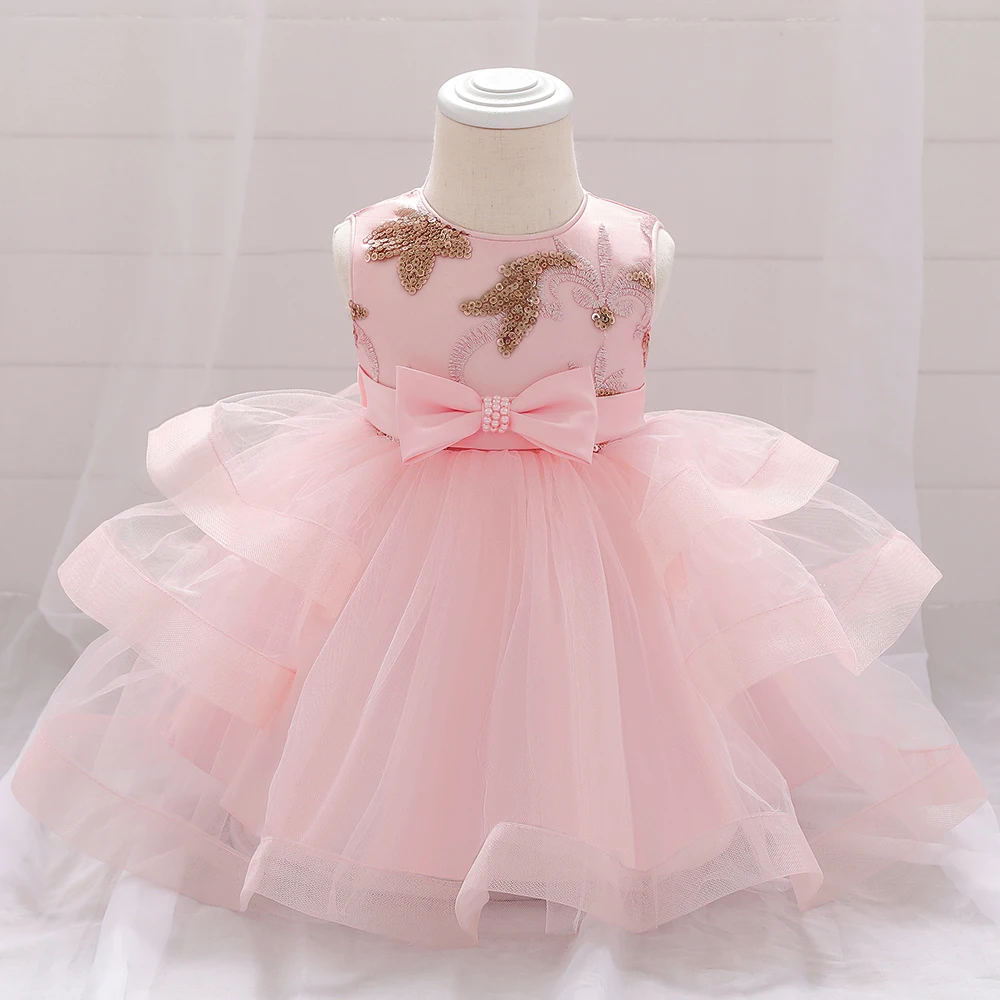 Baby Girls Party Dresses For Infant 1 Year Birthday Princess Dress Embroidery Girl Tutu Wedding Ball Gown Toddler Summer Clothes