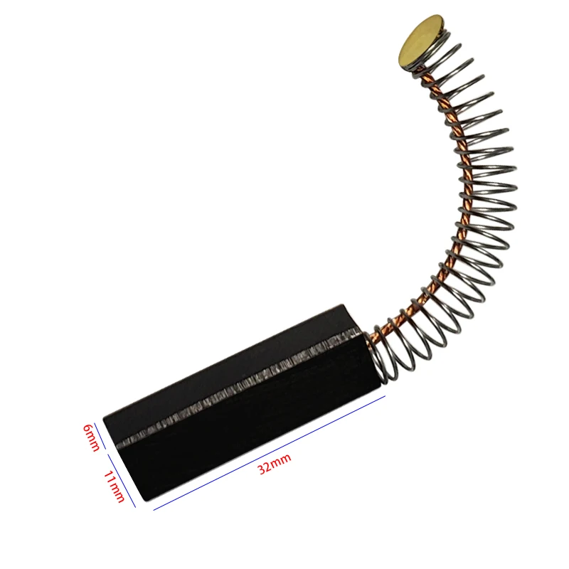 10 pezzi Mini trapano elettrico smerigliatrice sostituzione spazzole di carbone pezzi di ricambio per motori elettrici strumento rotante 6x11x32mm