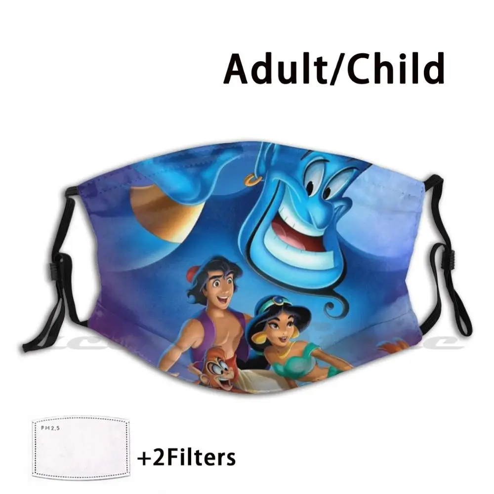 Badak Animated Musical Fantasy Mask Adult Child Washable Pm2.5 Filter Logo Creativity Cover Logo Aladdin 1992 American