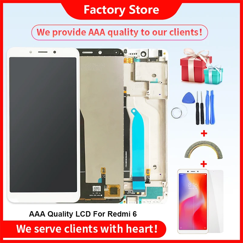 Grade AAA Quality LCD For Xiaomi Redmi 6 LCD With Frame LCD Display Screen For Xiaomi Redmi 6 Screen LCD 10-Touch 1440x720