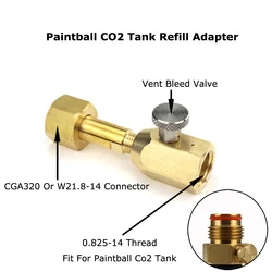 NEW CO2 Tank Fill Station Adaptor with Bleed Valve Fit W21.8-14(DIN 477) Or CGA320 Connector