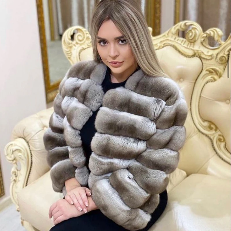 Winter Fur Jacket Genuine Rex Rabbit Fur Jacket Luxury Warm Rabbit Fur Jacket Best Selling Clothes For Women