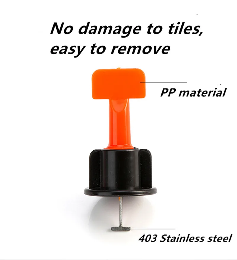 ระบบปรับระดับกระเบื้อง50Pcs Pack Reusable กระเบื้อง Levelers Spacers สำหรับผนังอาคารชั้น + ประแจพิเศษ