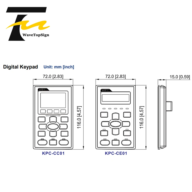 WaveTopSign العاكس VFDS C2000 سلسلة VFD007C23A VFD015C23A VFD022C23A 037C23A 055C23A 075C23A 110C23A 0.75KW 2.2KW 3.7KW 11KW