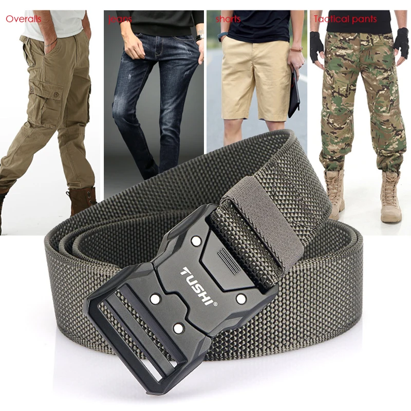 VATLTY 2022 Quick-drying Tactical Belt Men Hard Alloy Quick Release Buckle 1200D Soft Nylon Army Belt Male Military Equipment