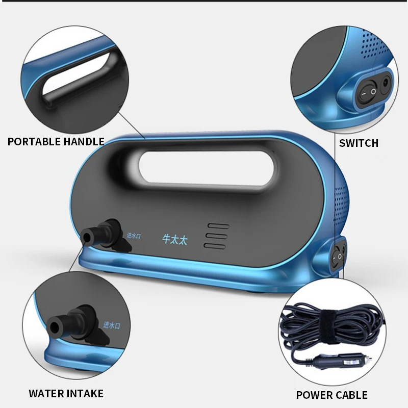 12V Car Washing Machine 220V Water Pump Brushing Car Artifact Water Gun Portable Car Washing Artifact High Pressure Household