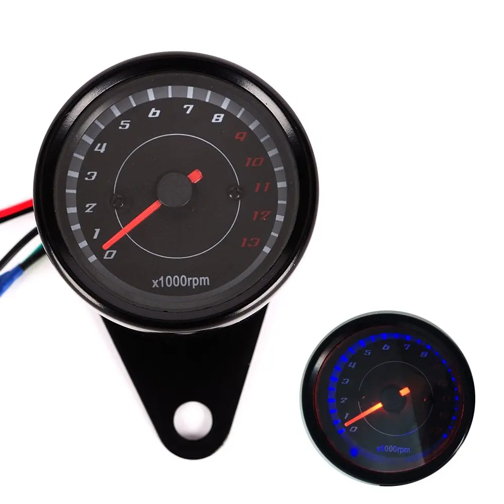 Motorcycle Tachometer LED Backlight Meter Gauge Rev Counter 0-13000 RPM 12V ATV Motorbike Universal