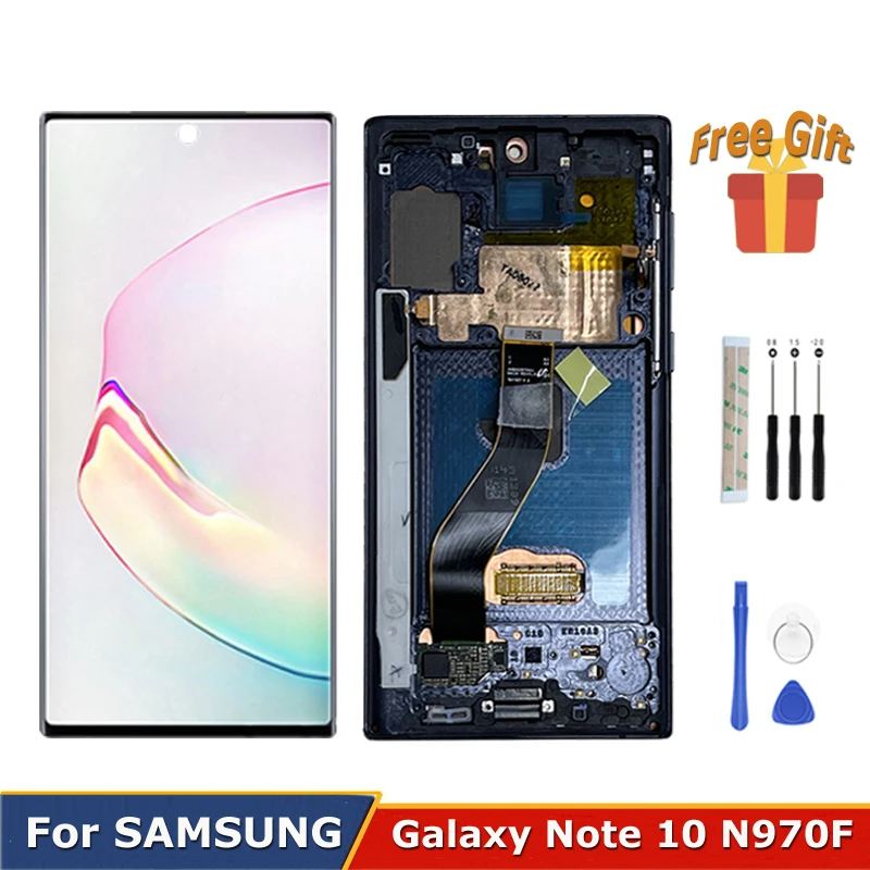 

6.3" Burn-in N970F N9700 For Samsung Galaxy Note 10 LCD Display Touch Screen Replacement Digitizer Assembly N970U With Frame