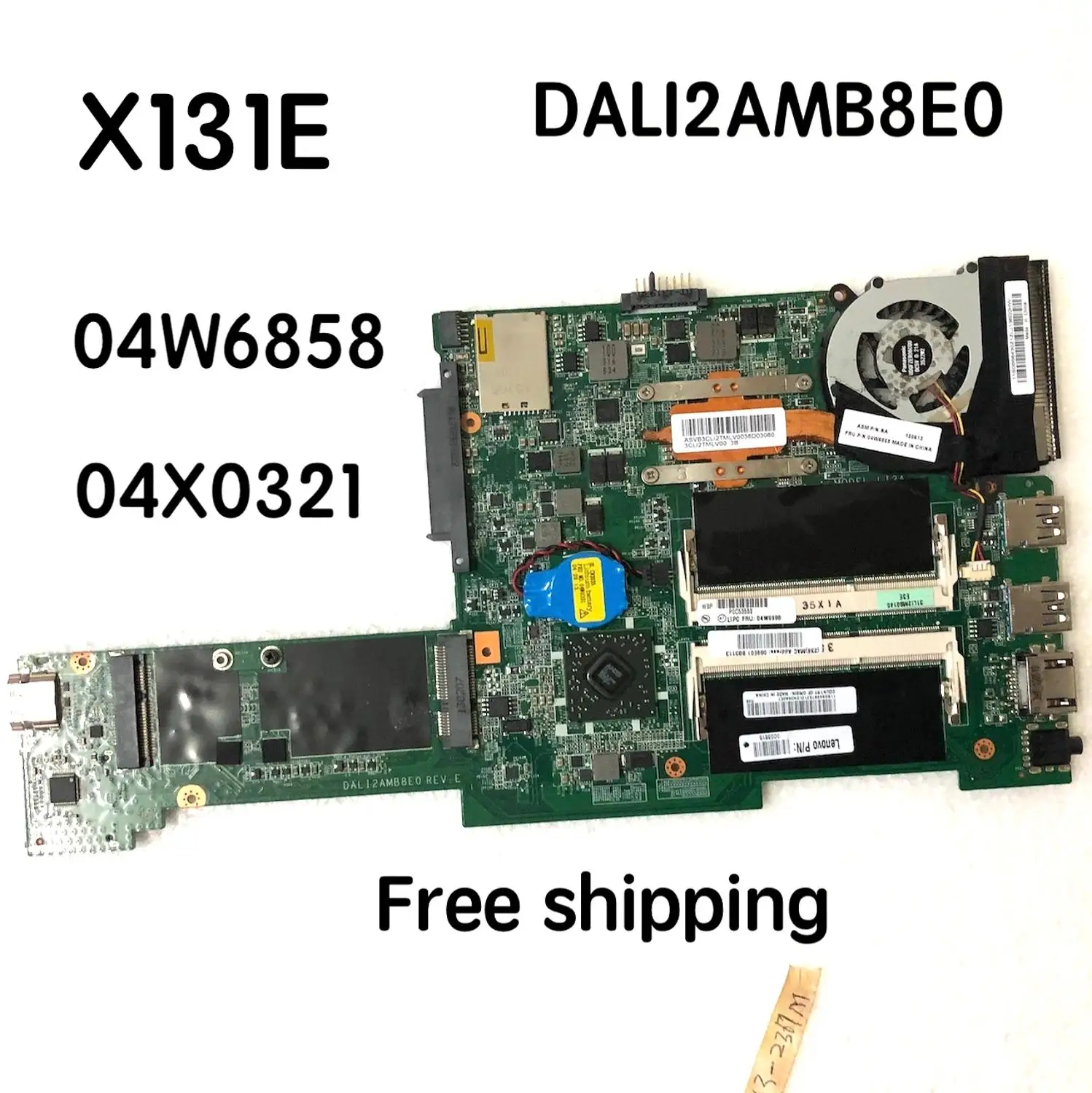 DALI2AMB8E0 สำหรับ Lenovo ThinkPad X131E แล็ปท็อป 04X0321 04X6858 Mainboard 100% ทดสอบทำงานอย่างเต็มที่