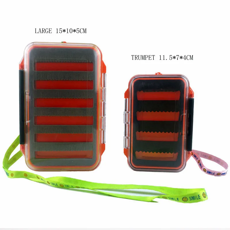 Waterproof Fly Fishing Box Double-Sided Transparent Slit Foam Fly Fishing Box Fish Hook Storage Box