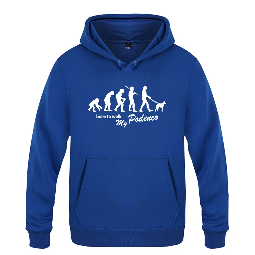 Evolution Podenco Born To Walk Funny Hoodies Men Fleece Long Sleeve Hip Hop Hooded Pullover Winter Casual Man Skate Sweatshirts